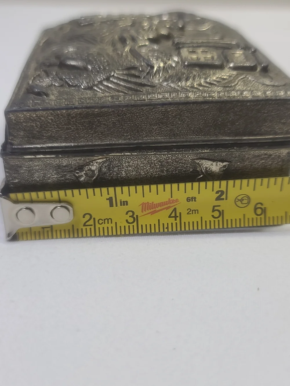 Vintage Dragon Japanese Metal Jewelry Trinket Box